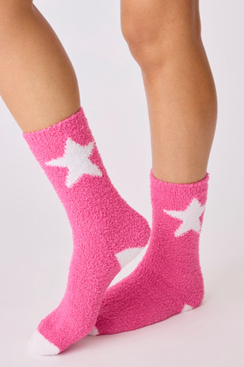 PJ Salvage - Chaussettes amusantes Cozy Star en fusia