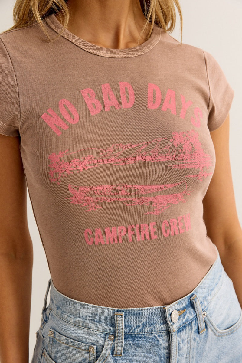 Z Supply - No Bad Days Cheeky Tee in Iced Coffee