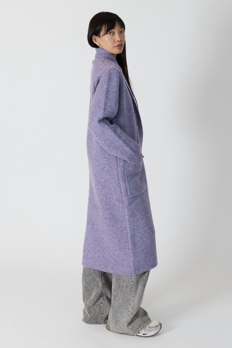 Lyla & Luxe - Judith Eco Shawl Coat in Purple Marl