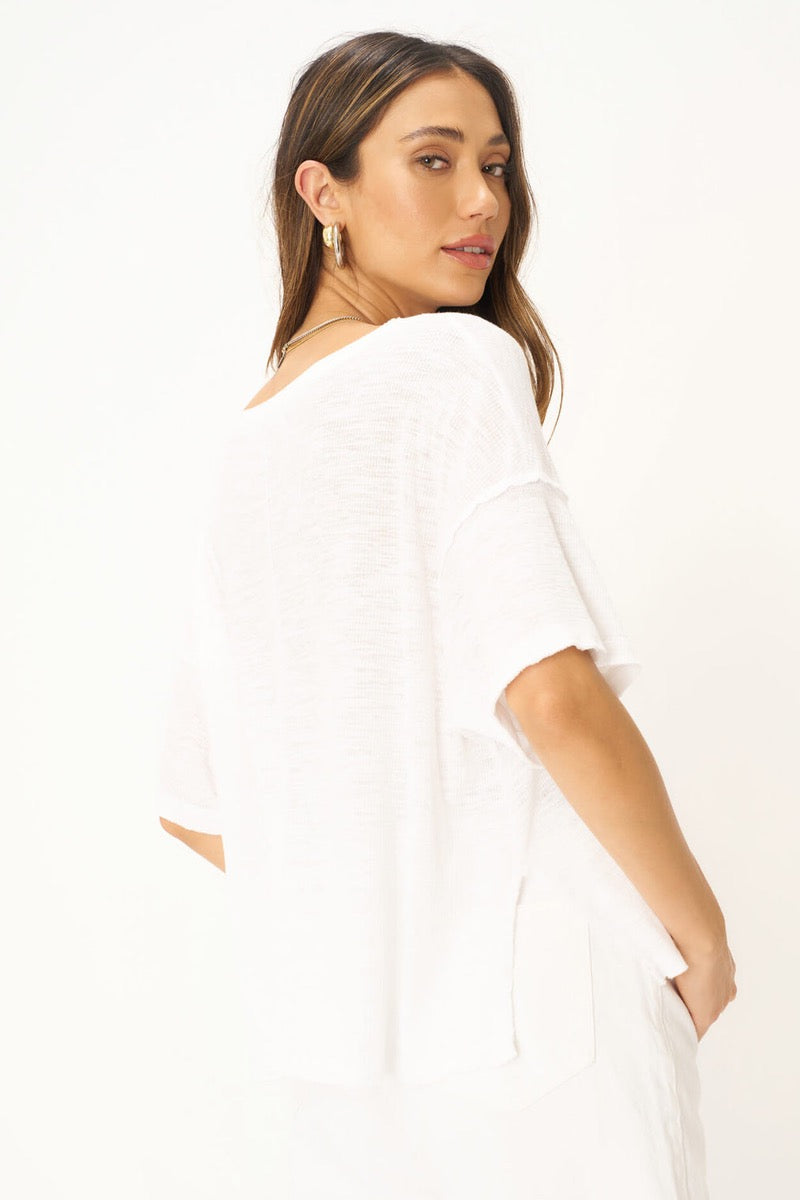 Project Social T - Oh Girl Raw Textured T in White