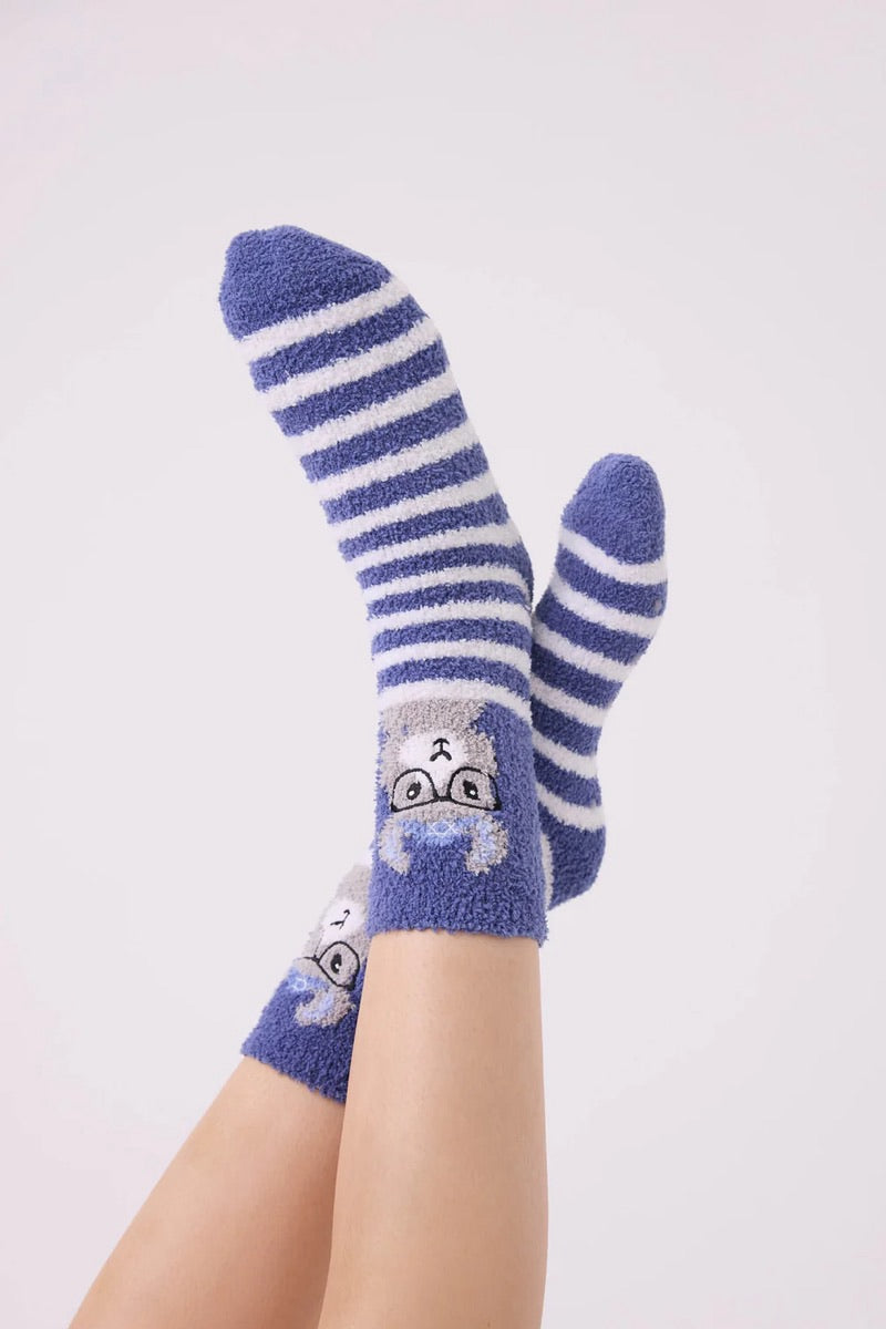 PJ Salvage - Llamakkah Fun Socks in Dark Peri