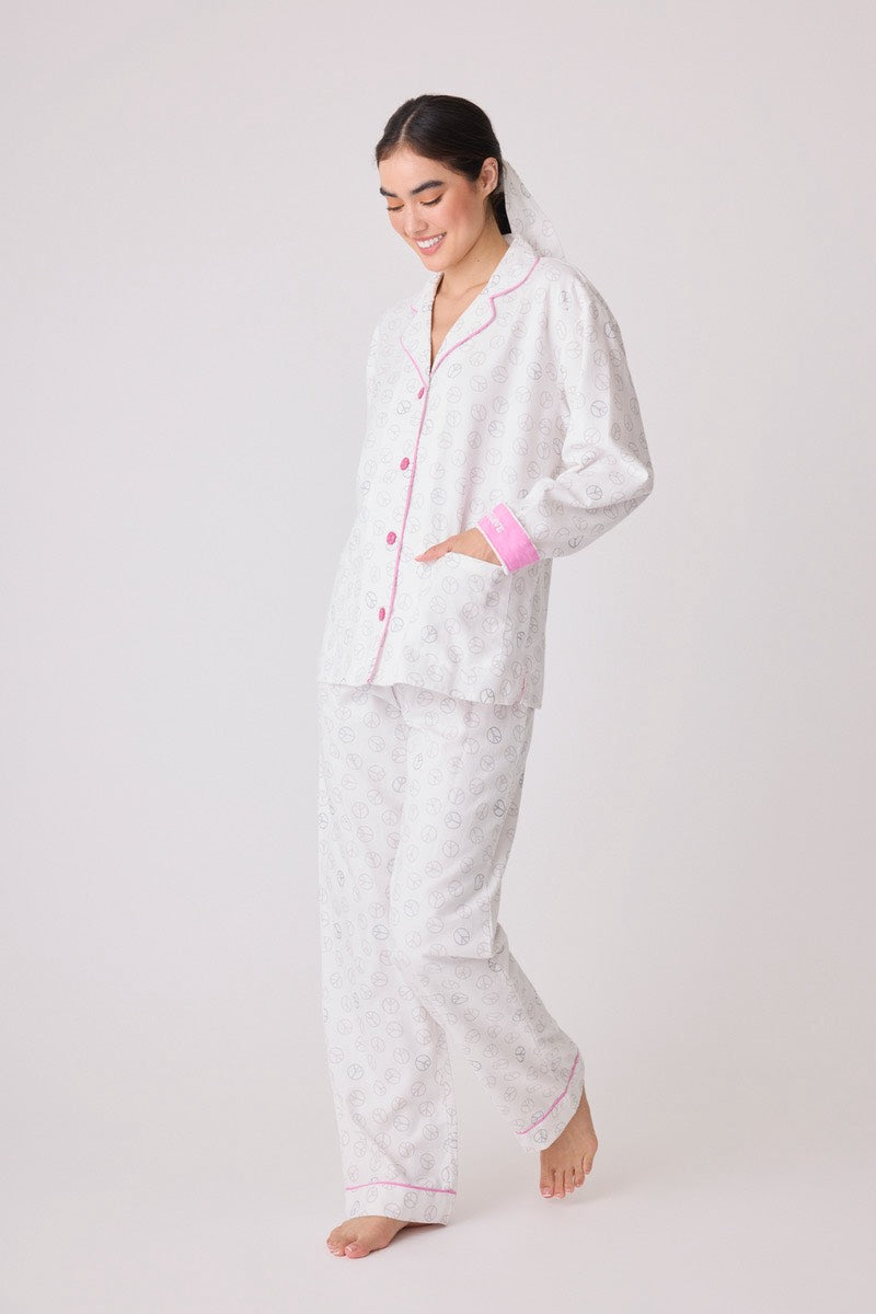 PJ Salvage -  Flannel PJ Set in Ivory