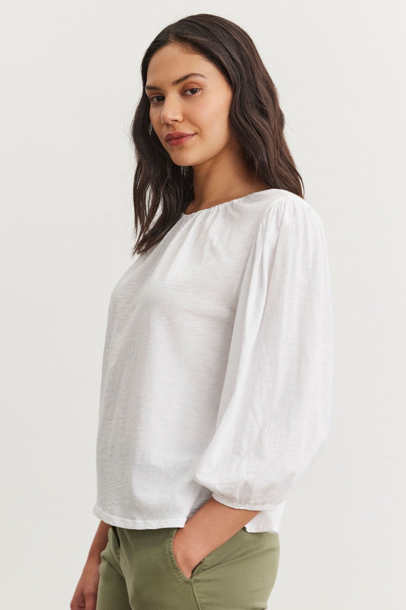 Velours – T-shirt Caren en blanc