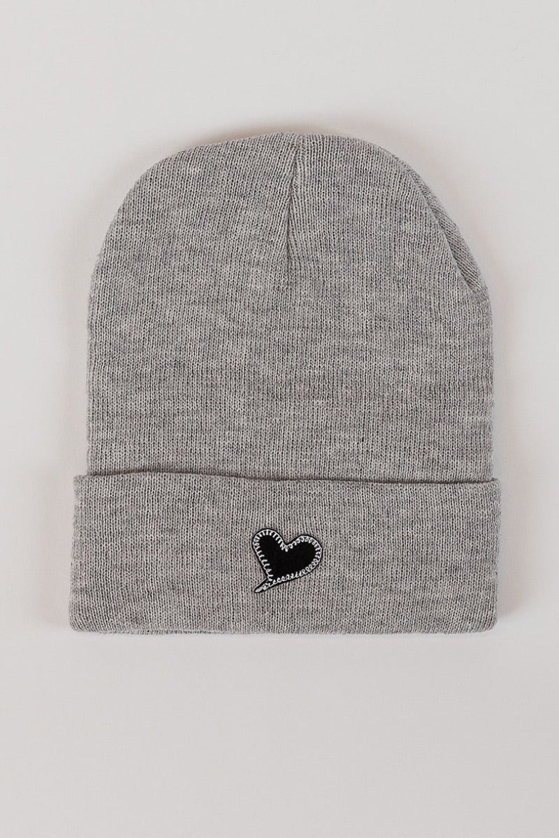 Lyla & Luxe - Heart Hat in Light Grey
