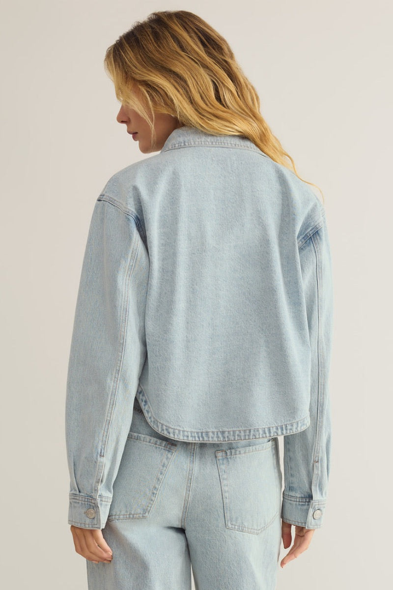 Z Supply - All Day Cropped Denim Jacket in Faded Indigo