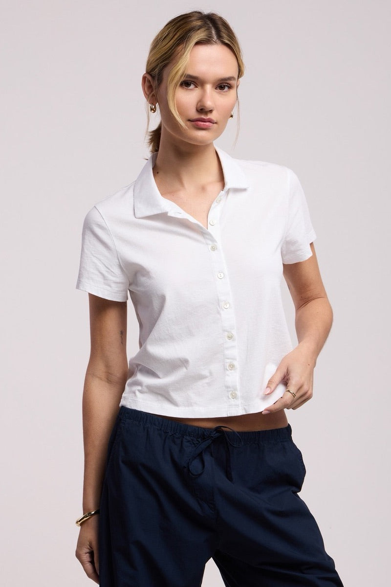 Velvet - Arlene Jersey Top in White @Heidi-Ho2 Yorkville Toronto