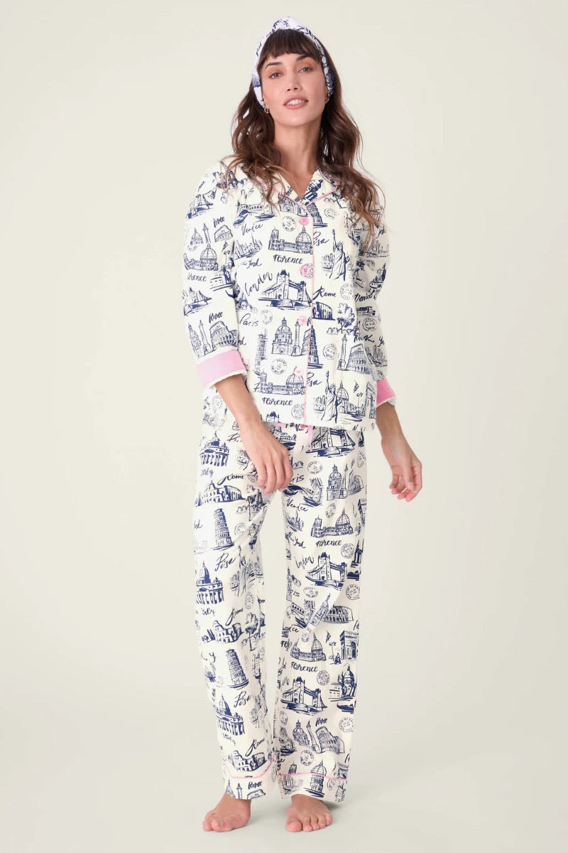 PJ Salvage - Ensemble de pyjama en flanelle White Cloud