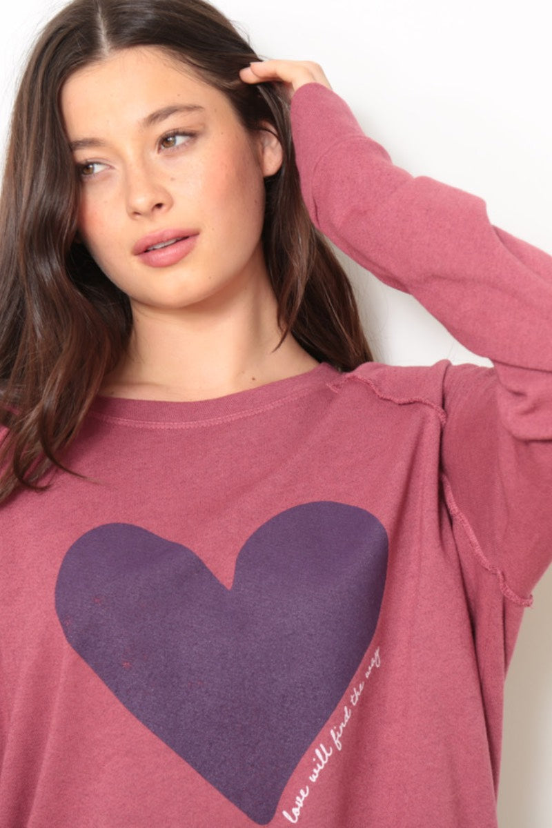 Goodhyouman - Vita Heart Pullover in Deco Rose