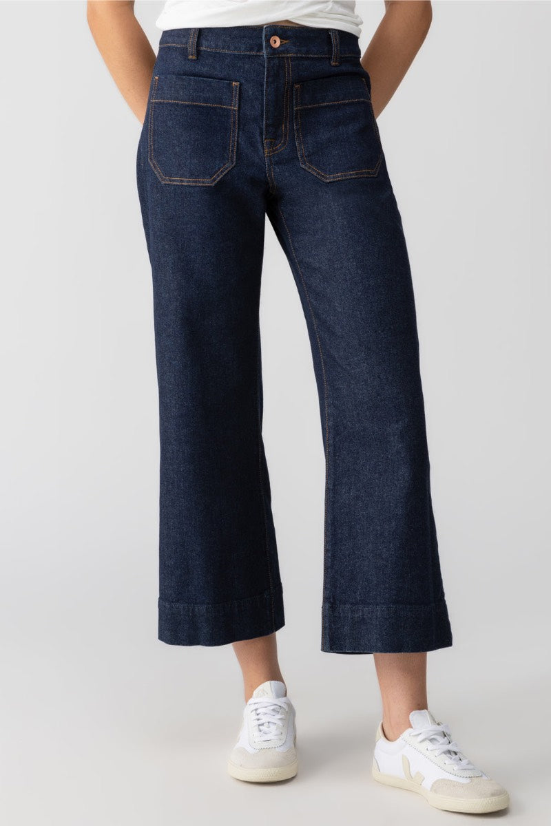 Sanctuaire - Pantalon en denim marine