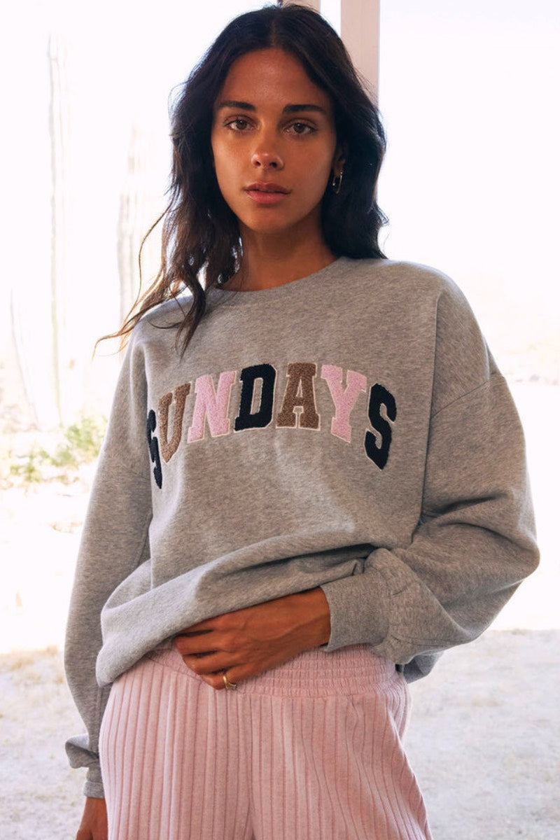 Z Supply - Sweat-shirt Sunday en gris chiné