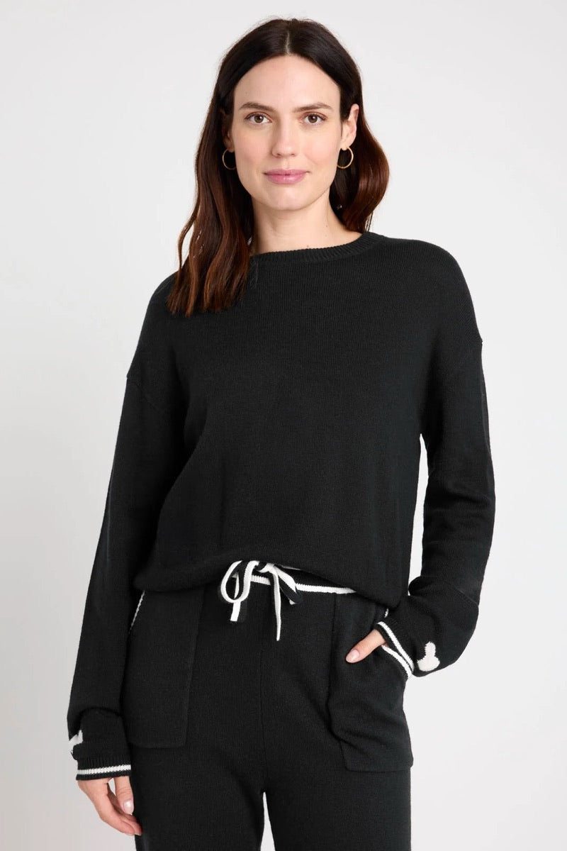 Heidi Ho2 - Splendid  Elizabeth Sweater in Black/Snow
