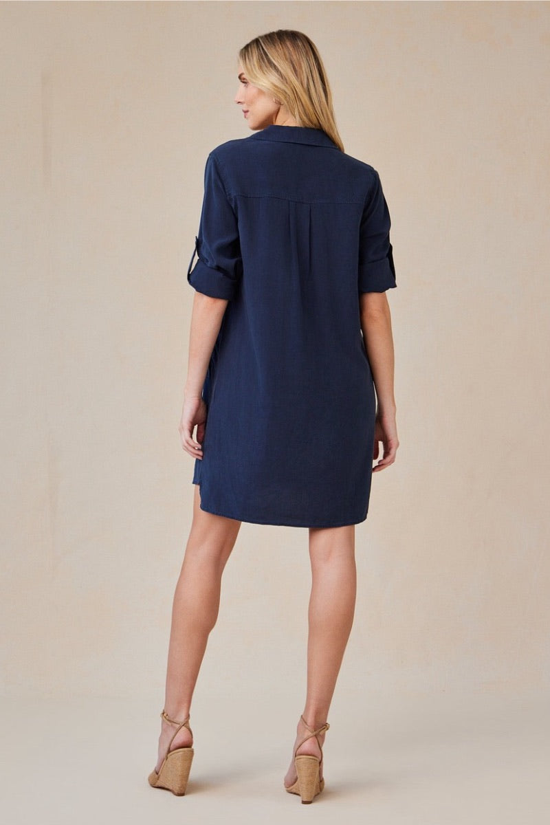 Bella Dahl - L/S Shirt Dress in Endless Sea