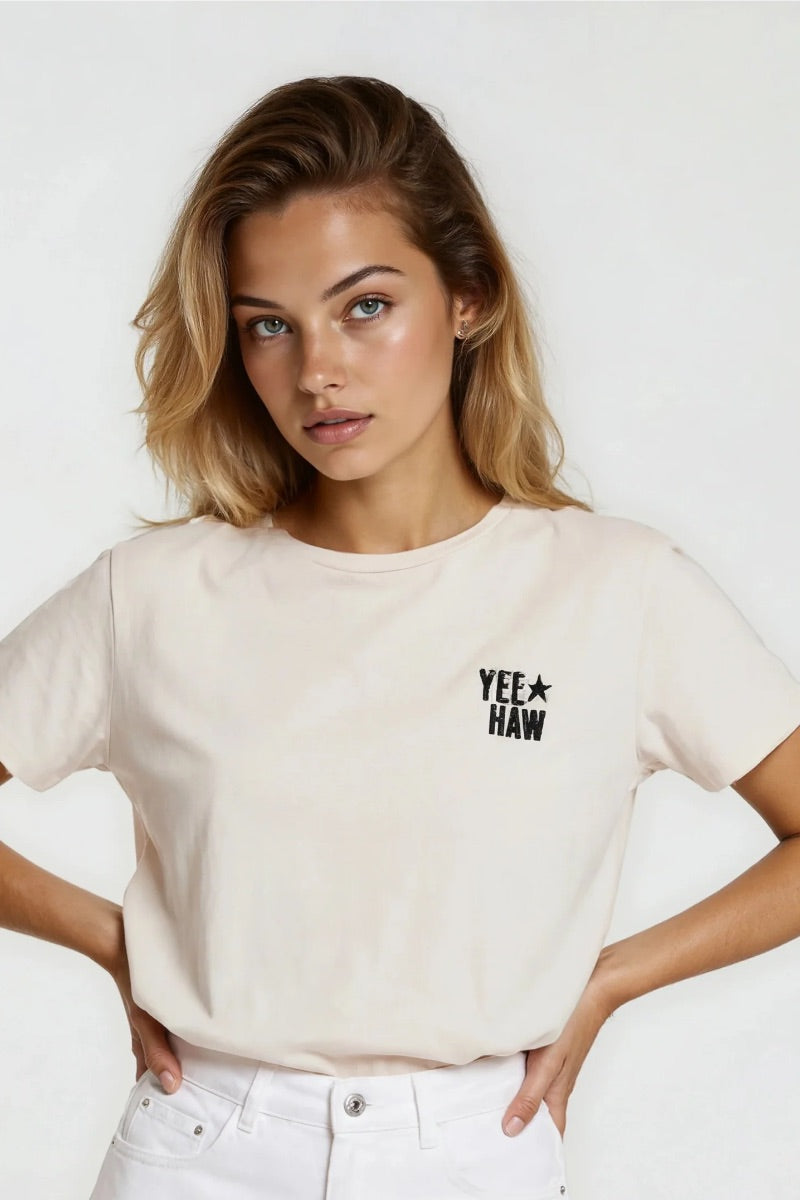 CHRLDR - Yee Haw Perfect Tee in Off White