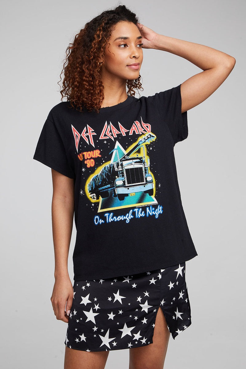Chaser - Def Leppard On Through The Night Tee in Shadow