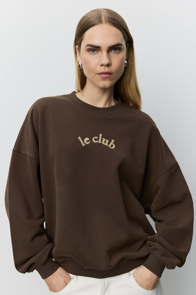 Sophie Schnoor - Le Club Sweatshirt in Dark Brown