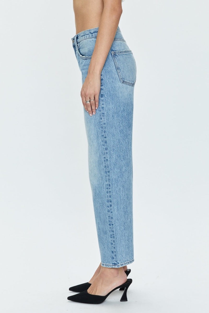 Pistola - Lexi Mid Rise Bowed Straight Jeans in Bowie