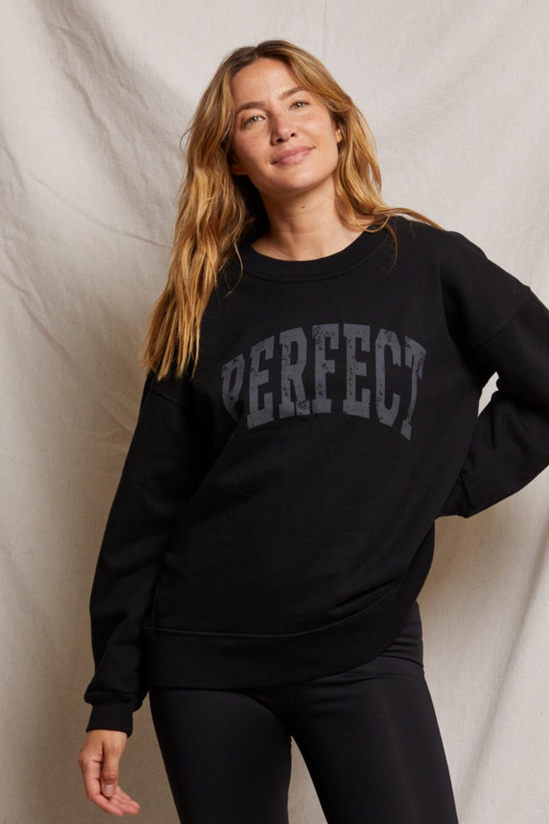 Perfect White Tee - French Terry Perfect Sweatshirt in True Black