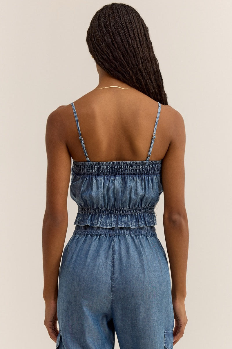 Z Supply - Ravina Chambray Tank in Washed Chambray