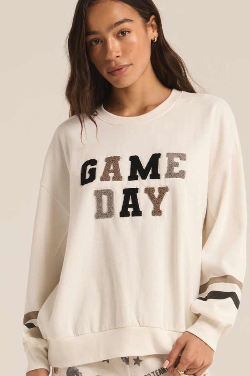 Z Supply - Sweat-shirt Game Time surdimensionné en os