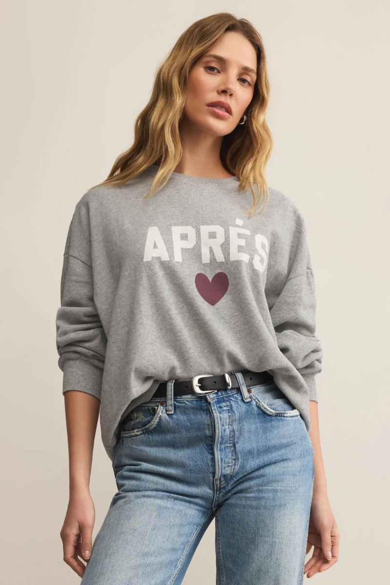 Z Supply - Apres Sunday Sweatshirt in Classic Heather Grey