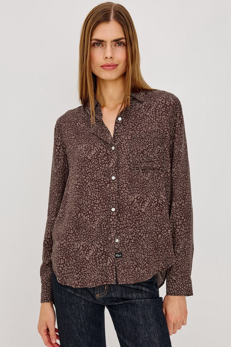 Rails - Josephine Shirt in Cocoa Mini Cheeta