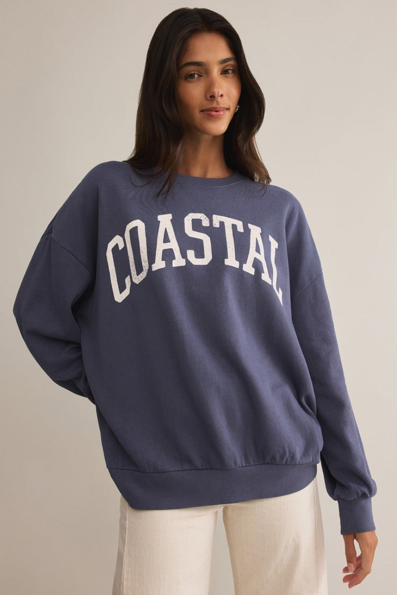 Z Supply - Coastal Sunday Sweatshirt in Worn Blue