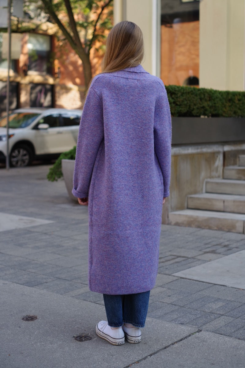 Lyla & Luxe - Judith Eco Shawl Coat in Purple Marl