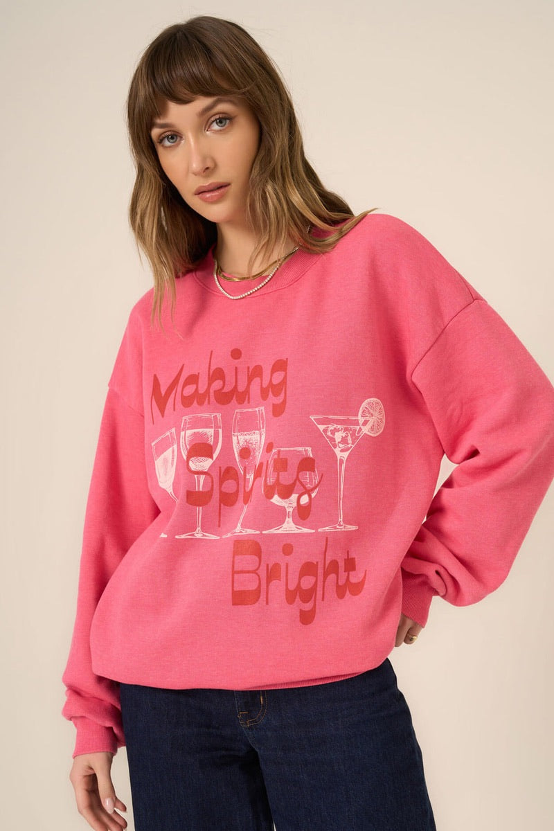 Project Social T - Making Spirts Bright Sweatshirt in Raspberry Blossom