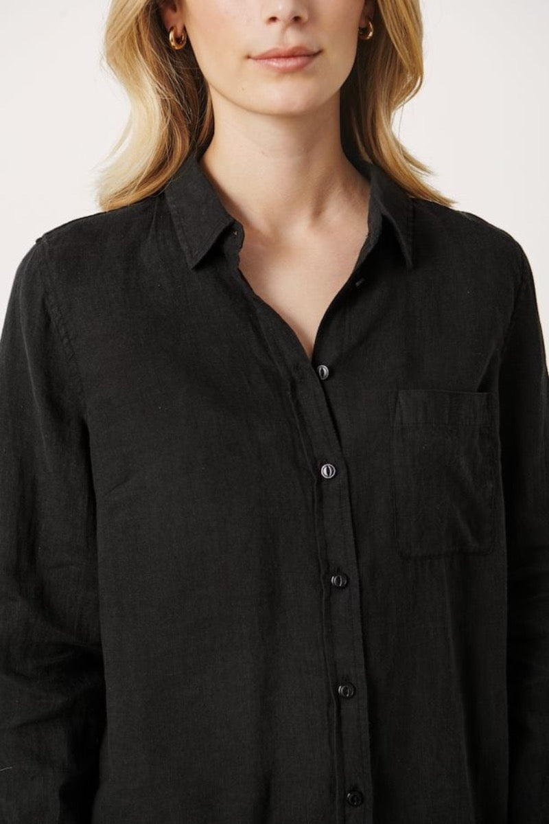 Part Two - Kivas Linen Shirt in Black