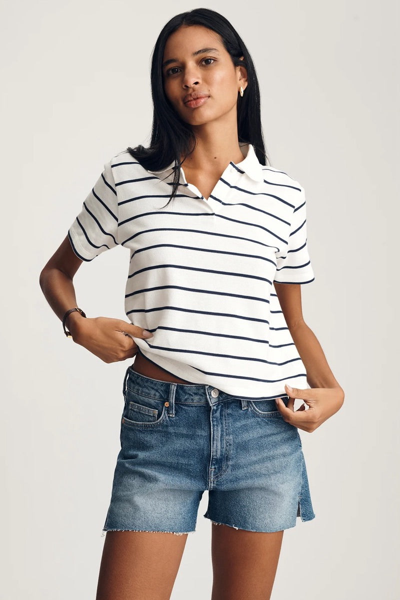 Mavi - Heidi Straight Leg Shorts in Dark Used Classic Blue
