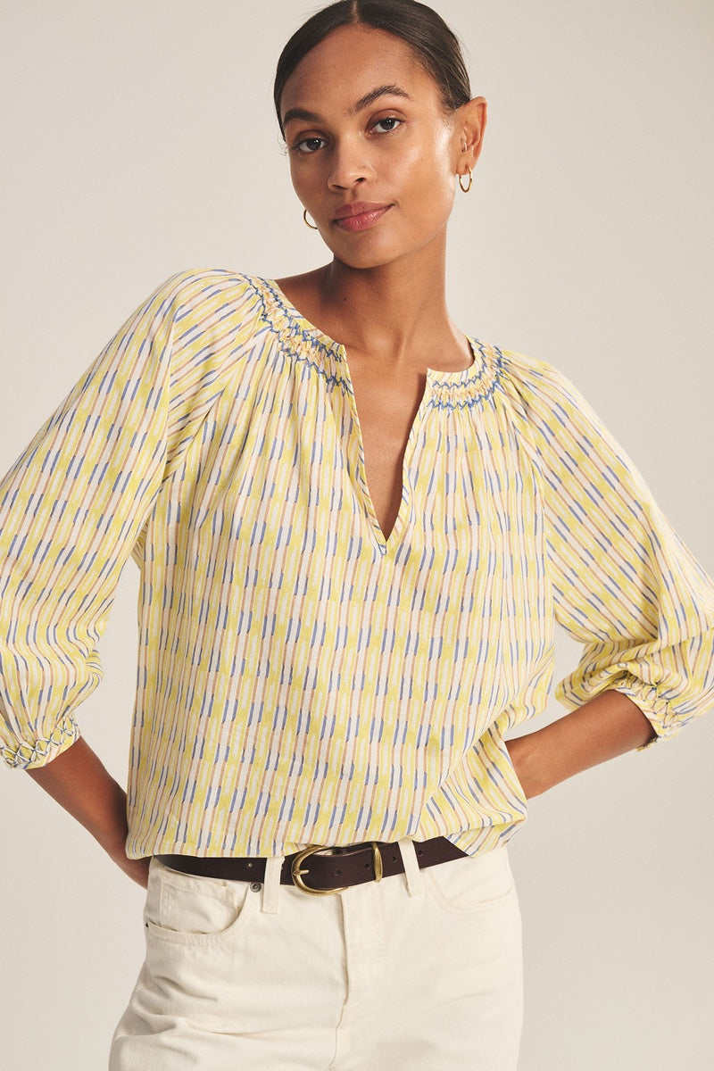 Velvet - Campbell Stripe Top in Buttercup