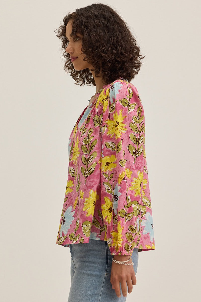 Velvet Originals - Marysia DS Garden Print Top in Posy