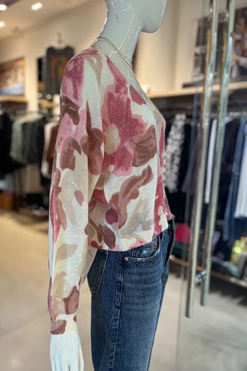 MDM -Floral Cardigan in Rose