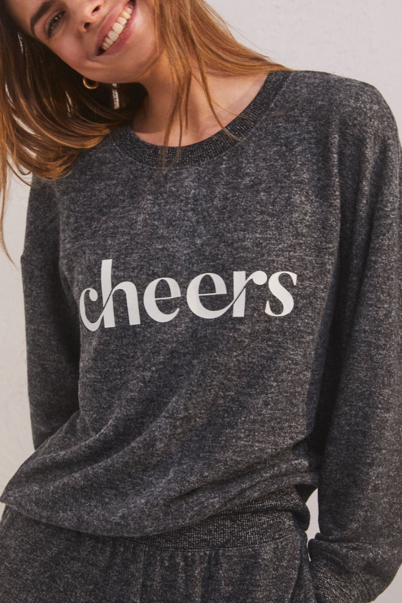 Z Supply -  Cheers Relaxed Top in Heather Black