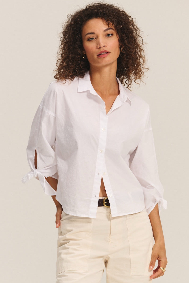 Velvet - Arlette Cotton Poplin Top in White