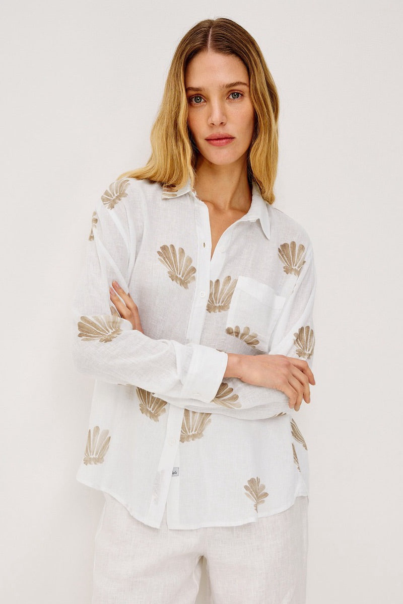 Rails - Charlie Shirt in Taupe Seashells
