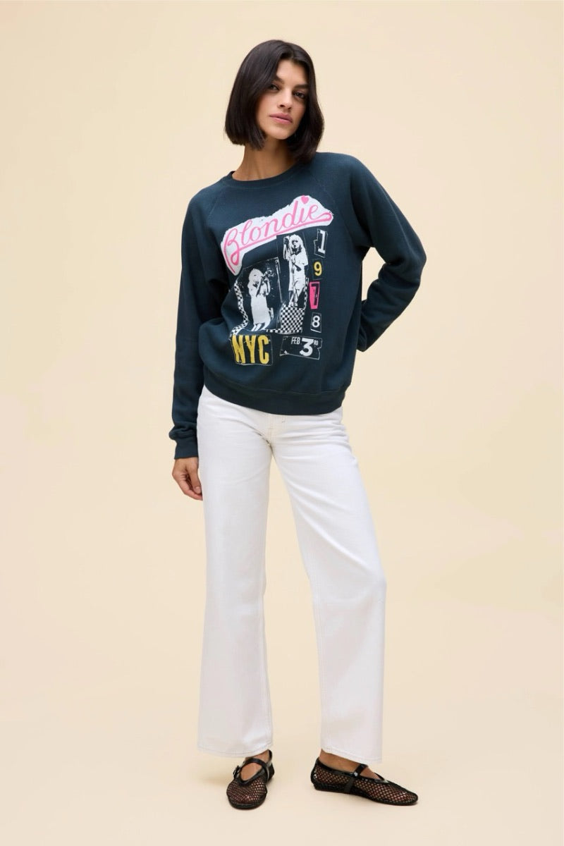 Daydreamer - Blondie Valentine Collage Sweatshirt in Vintage Black