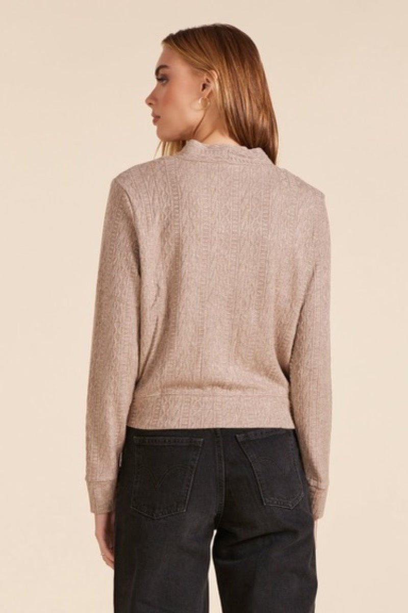 Bobi - V Neck Cardi in Tan