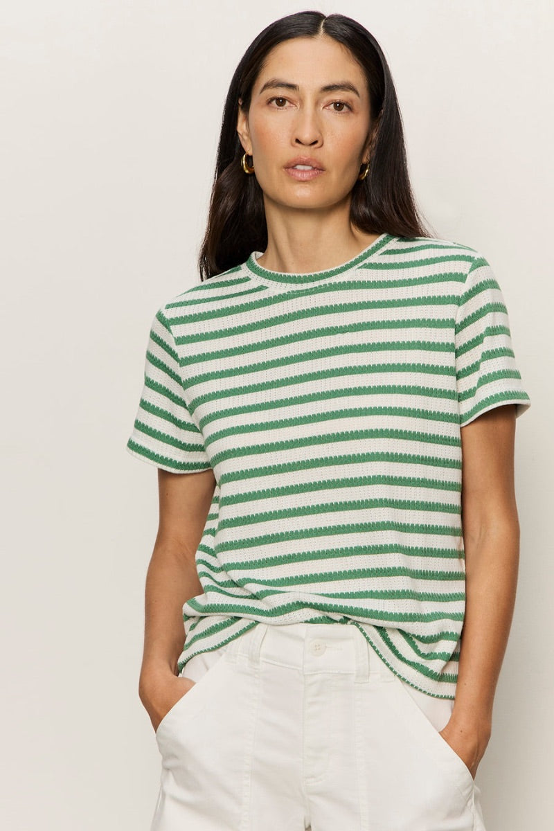 Sanctuary - Perfect Textured Knit Tee in Chalk/Green