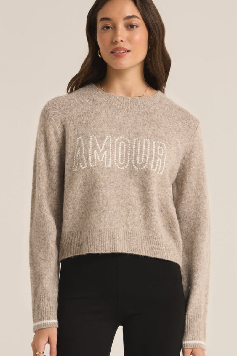 Z Supply - Amour Milan Sweater in Heather Taupe