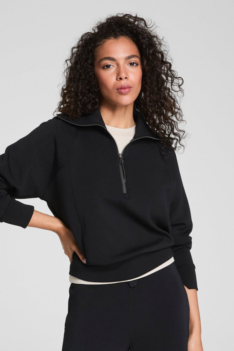 Spanx - Air Essentials Half Zip Pullover in Black