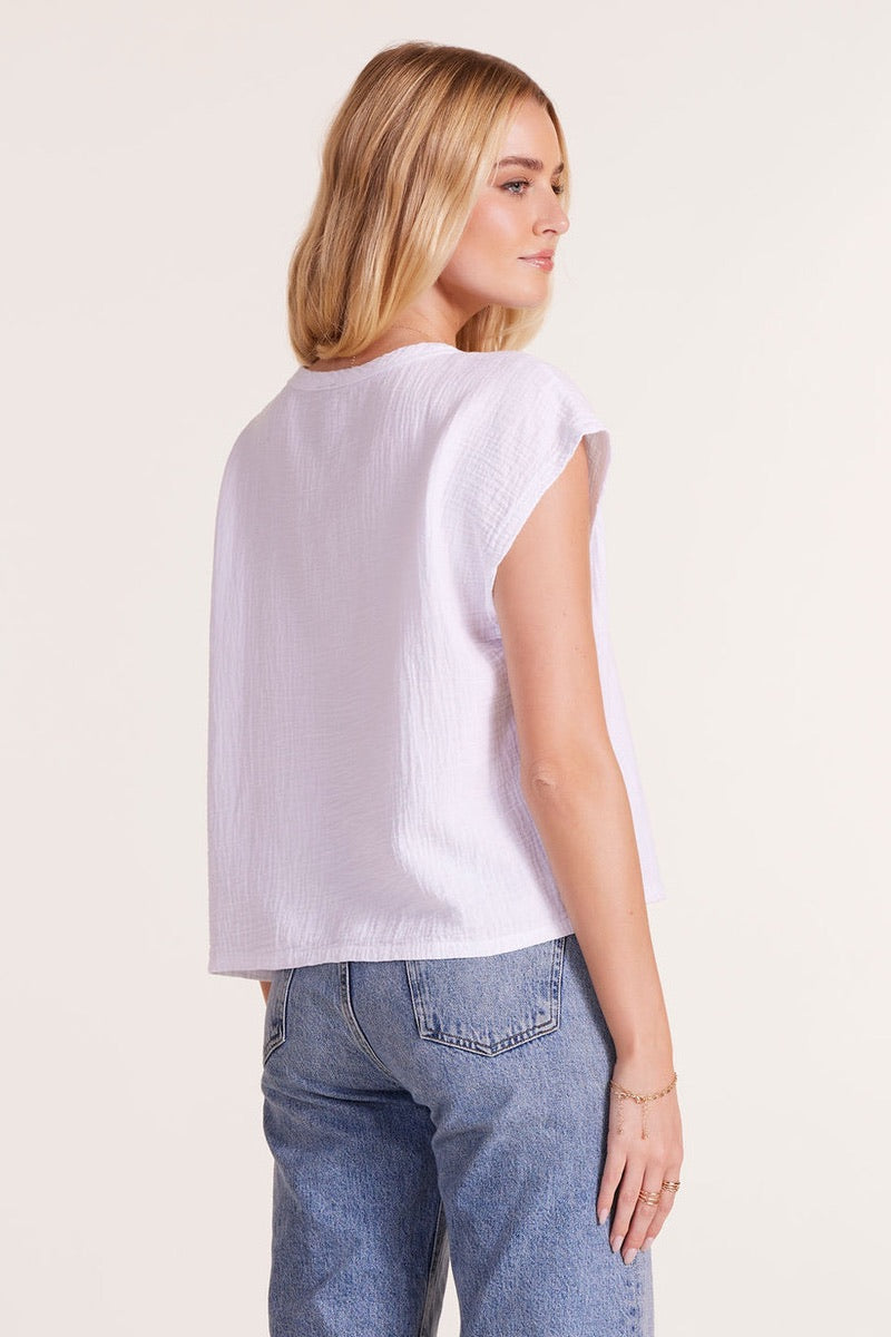 Heidi Ho2 - Bobi - Short Sleeve Dolman Top in White