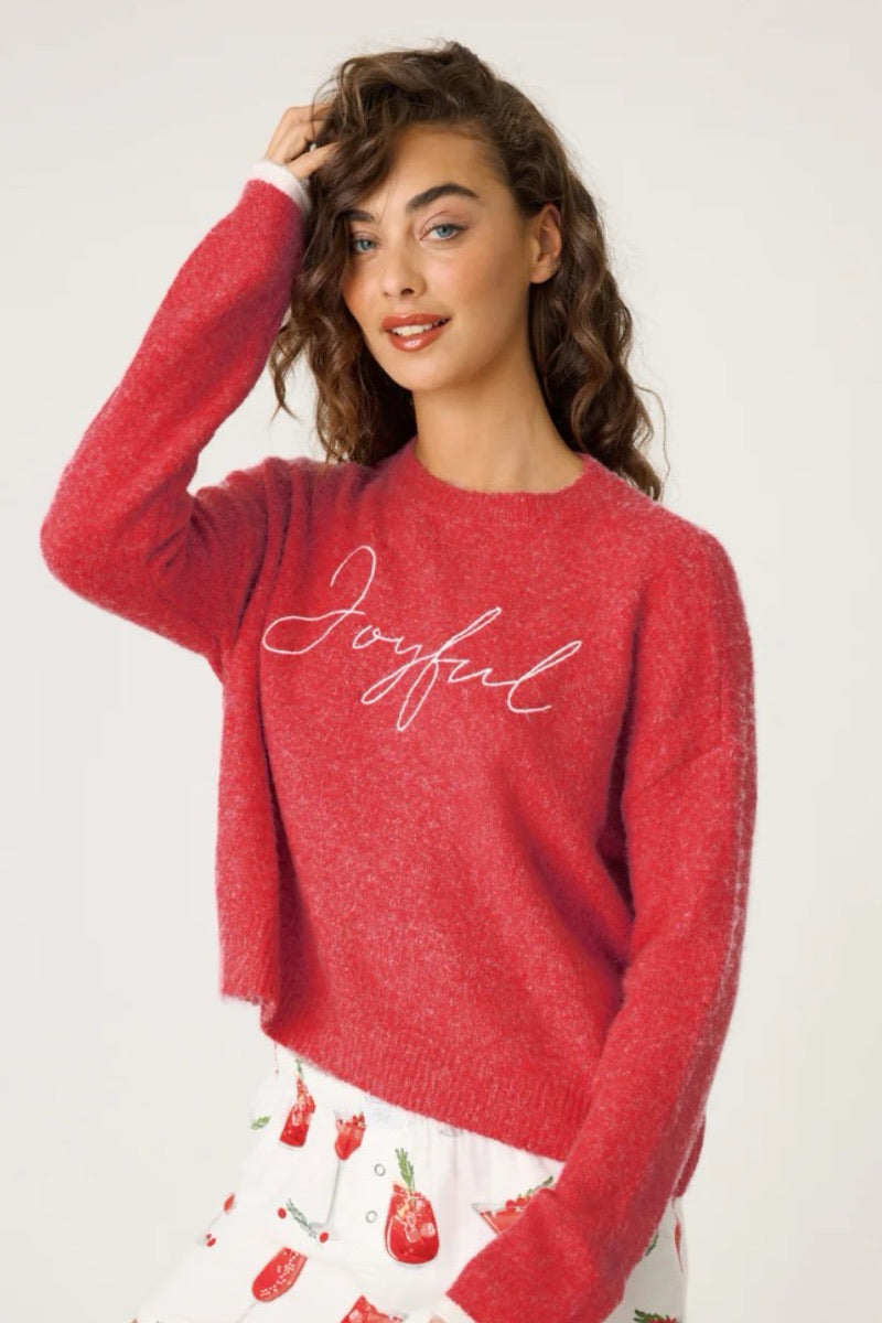 PJ Salvage -  Joyful Snuggle Sweater in Red