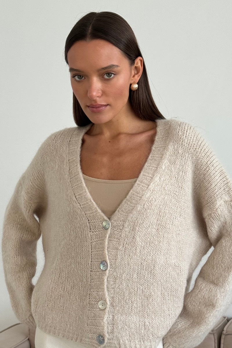 Charli - Ruby Cardigan in Stone