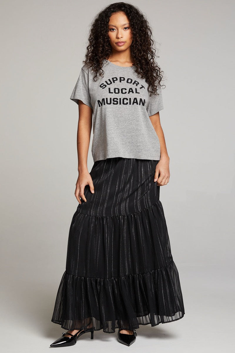 Chaser - Support Local Musicians Tee in Streaky Grey