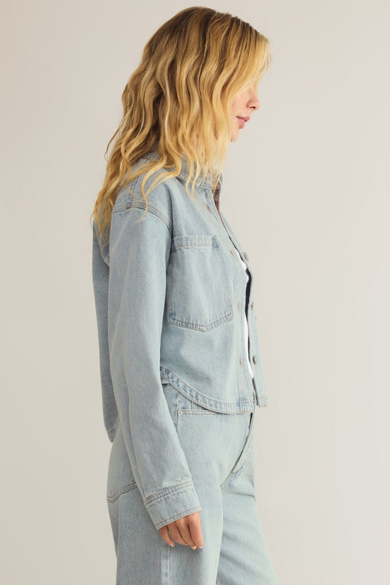 Z Supply - All Day Cropped Denim Jacket in Faded Indigo