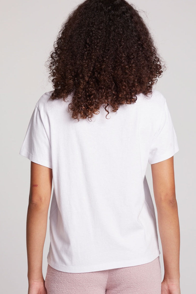 Chaser - T-shirt en forme de cœur en blanc