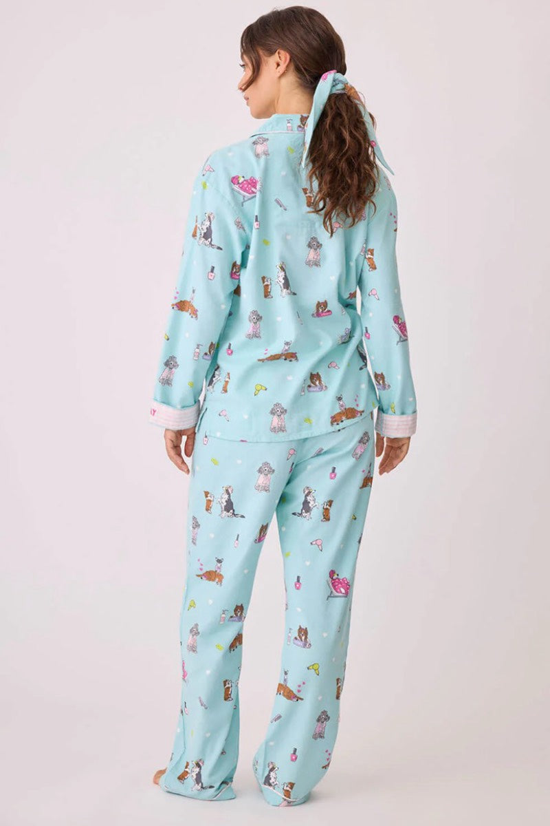 PJ Salvage - Ensemble de pyjama en flanelle Spaw Day en menthe