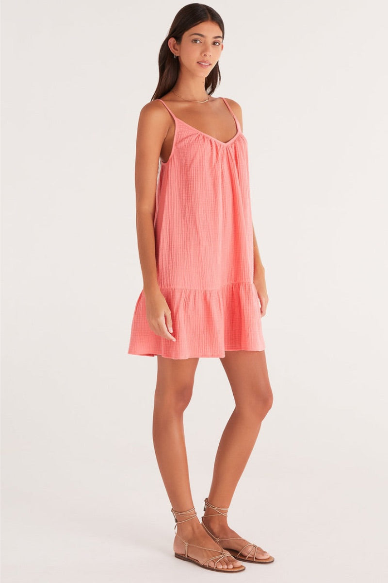 Z Supply - Amalia Gauze Dress in Papaya Glow