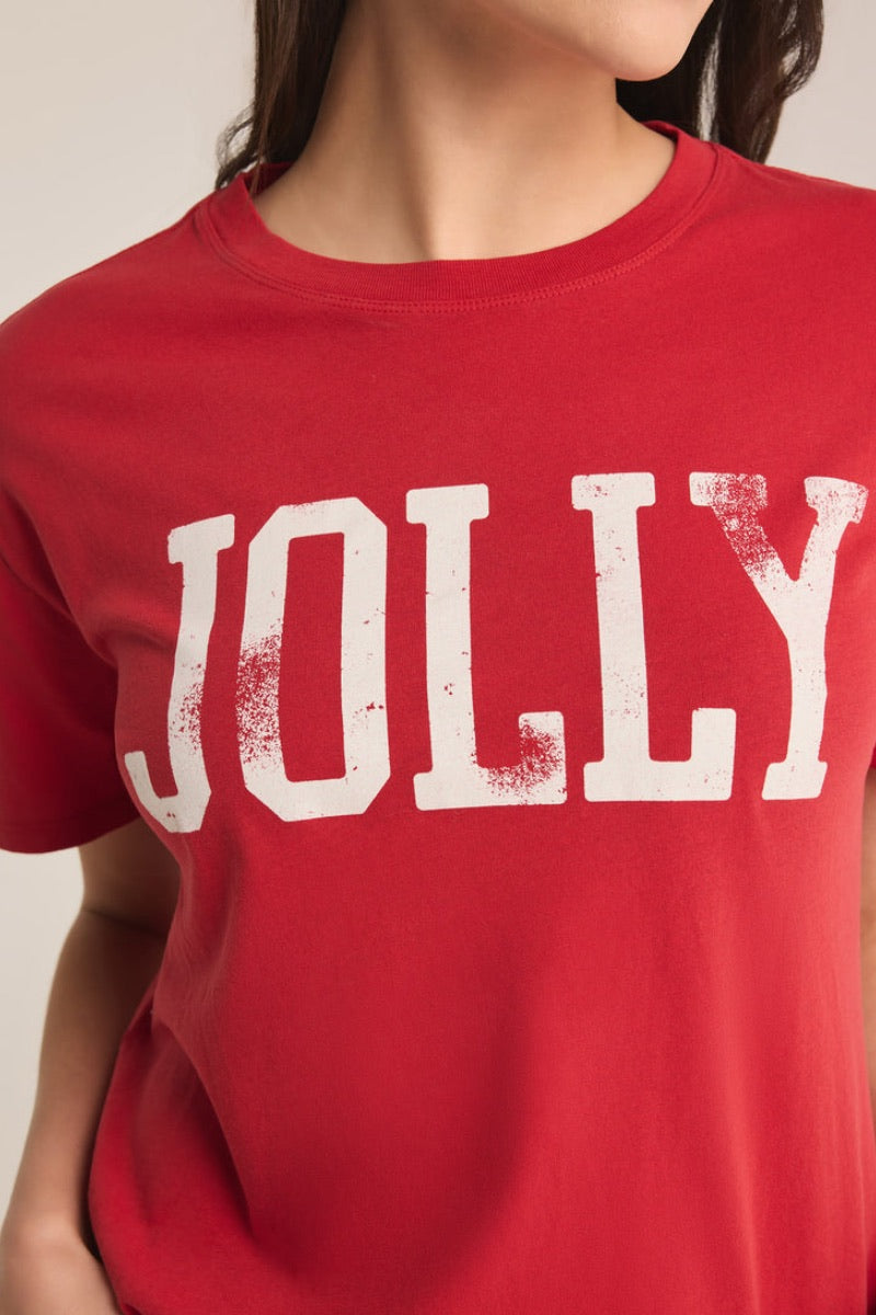 Z Supply - Jolly Boyfriend Tee in Haute Red